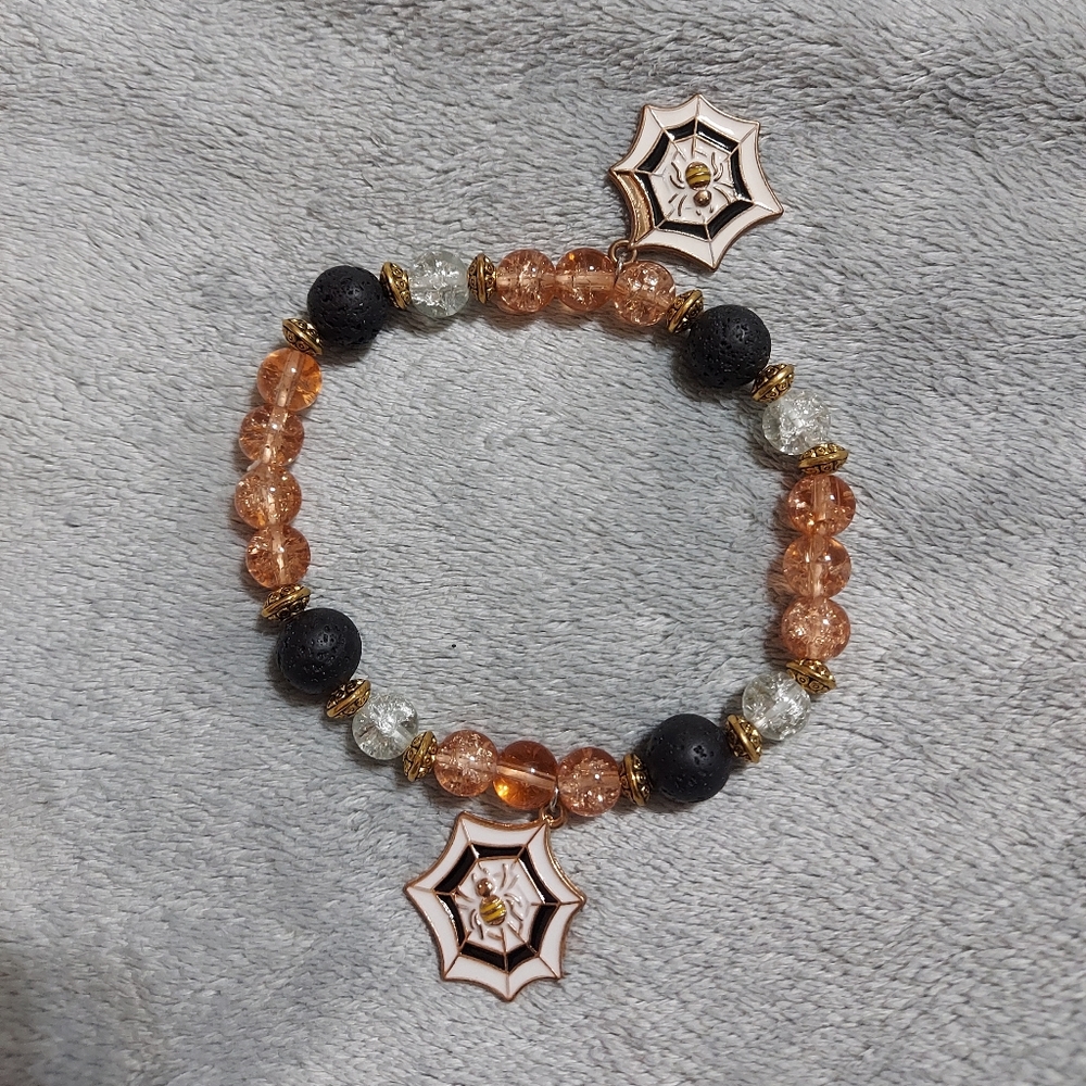 Spiderweb charm braclet